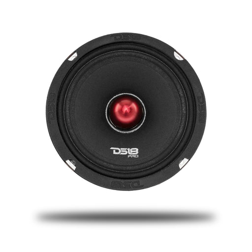 Image of the DS18 PRO-X6.4BM Loudspeaker - 6.5" midrange speaker with a striking red aluminum bullet design. Perfect for car or truck stereo sound systems, delivering 500W max and 250W RMS for a premium audio experience. Upgrade your journey with DS18's premium-quality door speakers.