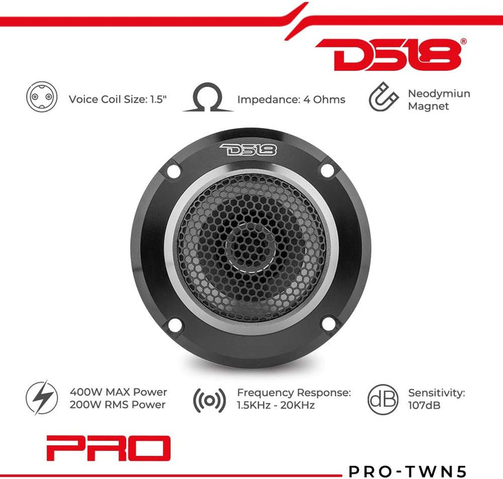 DS18 PRO-TWN5 High Compression Neodymium Super Bullet Tweeter 1.5" Speaker