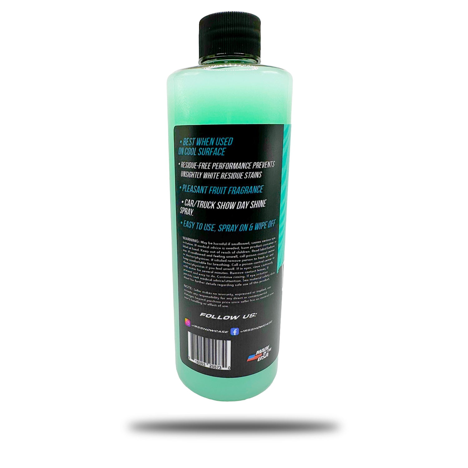 Jr's Showcase Waterless Car Wash – Eco-friendly, dual-purpose solution for a showroom shine. Ideal for car and truck shows, acting as both a waterless wash and a high-performance spray wax. Best waterless wash and wax, top-quality spray wax, and car detailing supplies.