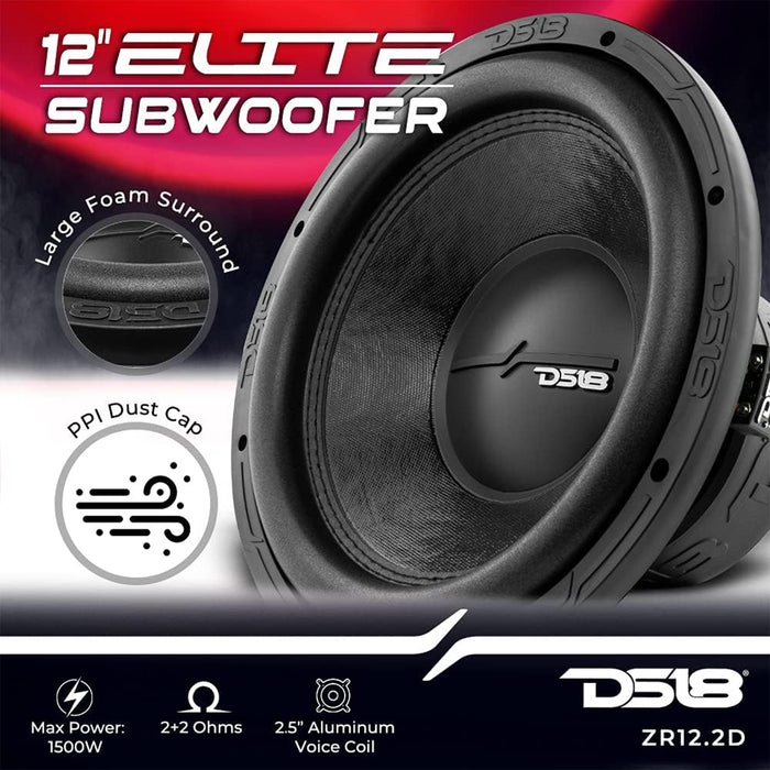 DS18 ZR12.2D Elite-Z 12" Car Audio Subwoofer 1600W
