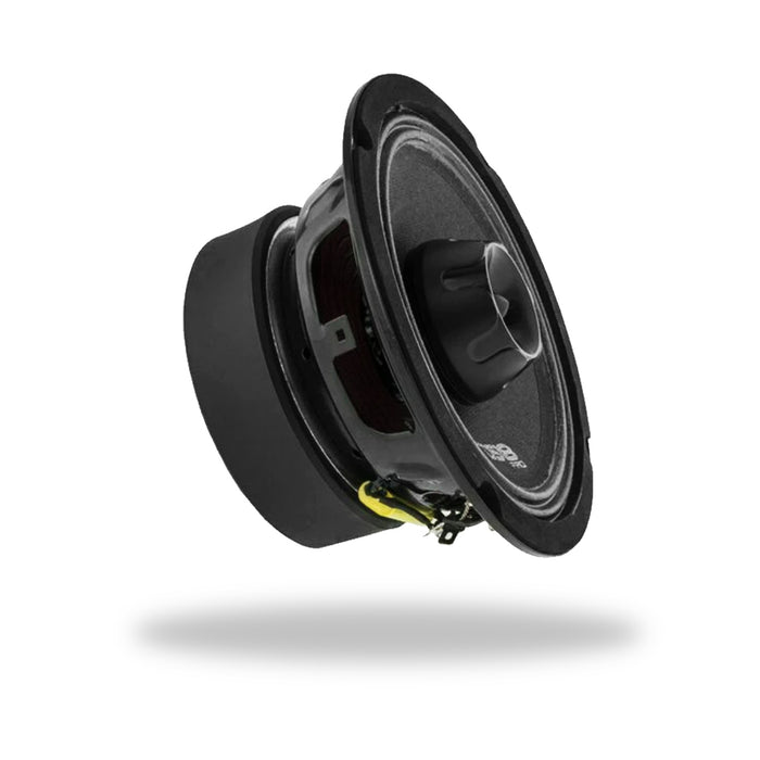Main view of DS18 PRO-ZT6 6.5" Water Resistant Mid-Range Loudspeaker: Elevate your audio with neodymium excellence, 450 Watts of power, and a built-in bullet tweeter. Water-resistant design for versatile use, complemented by a rugged grill for protection. Alt text provided for accessibility.